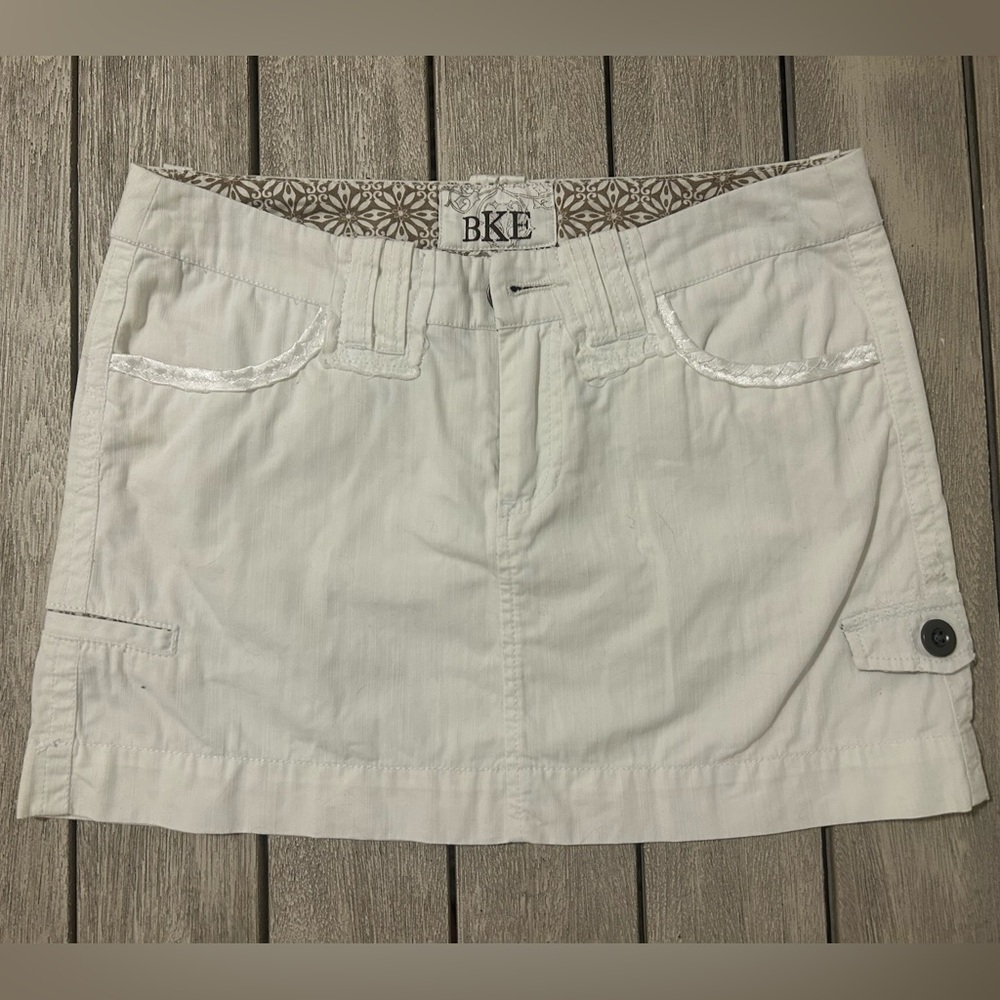 SOLD  BKE White Cotton Mini Skirt